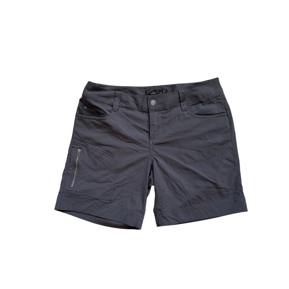 prAna Hazel Hiking Shorts Charcoal Ripstop Cargo Outdoor Trail Utility Size 4